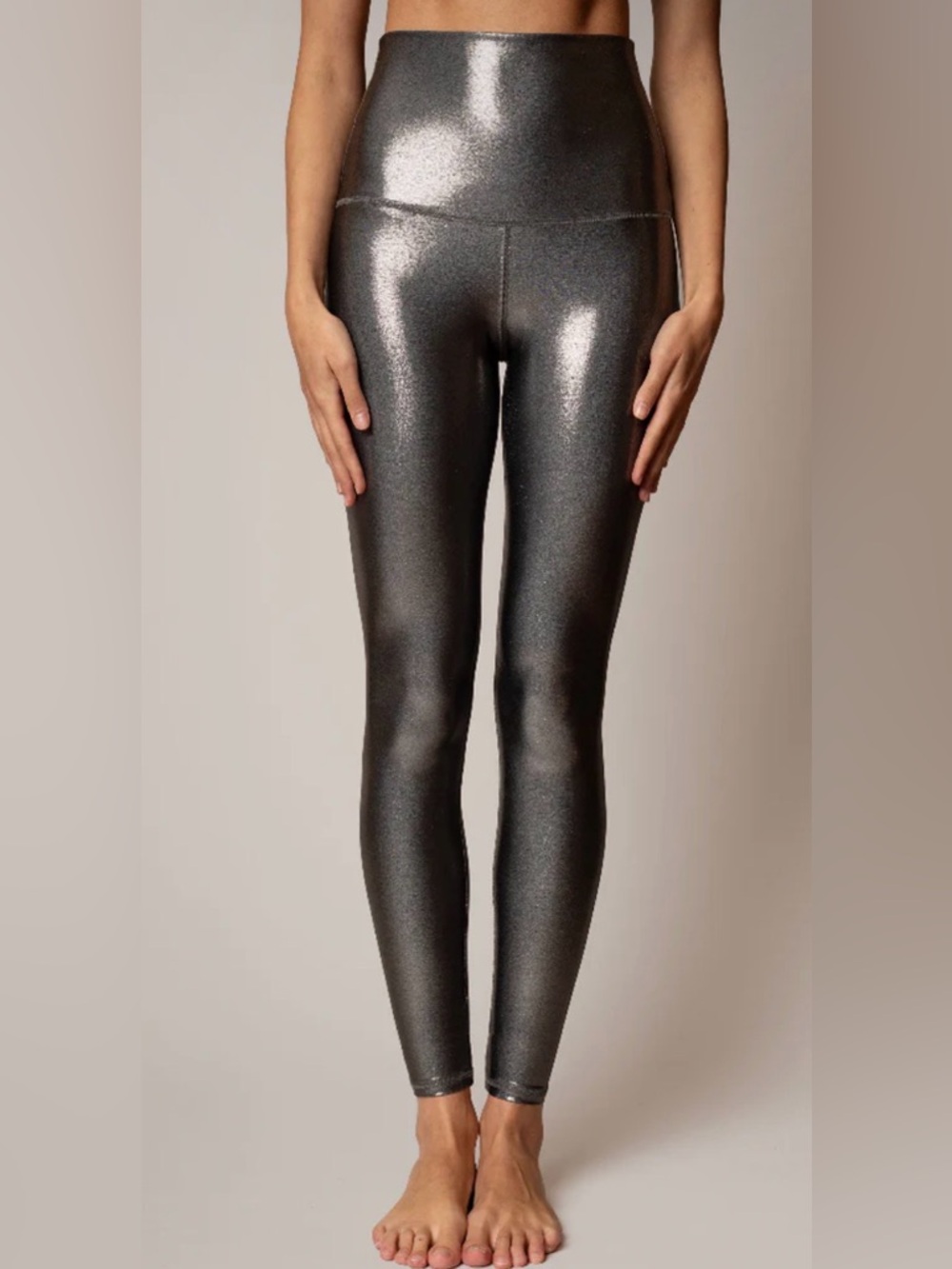 Emily Hsu Designs silver metallic leggings Size S #glamour #leggings